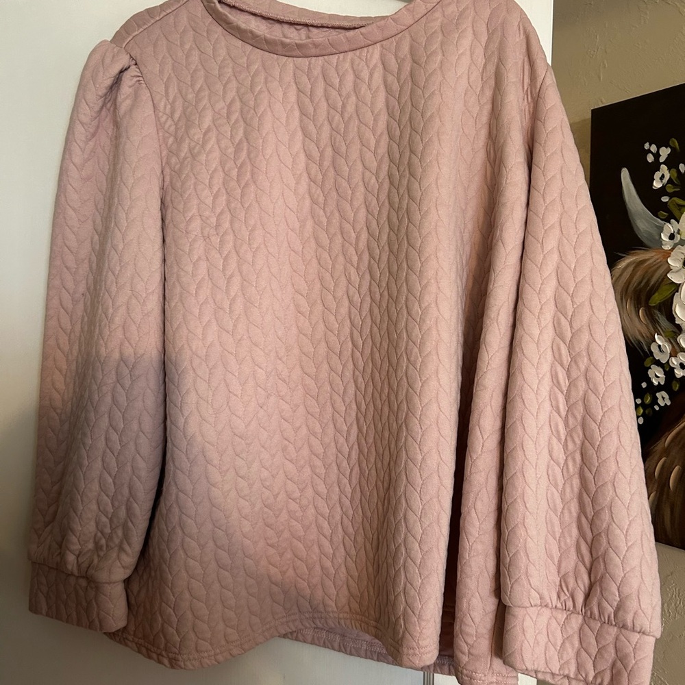 Pink Quilted Long Sleeve Top